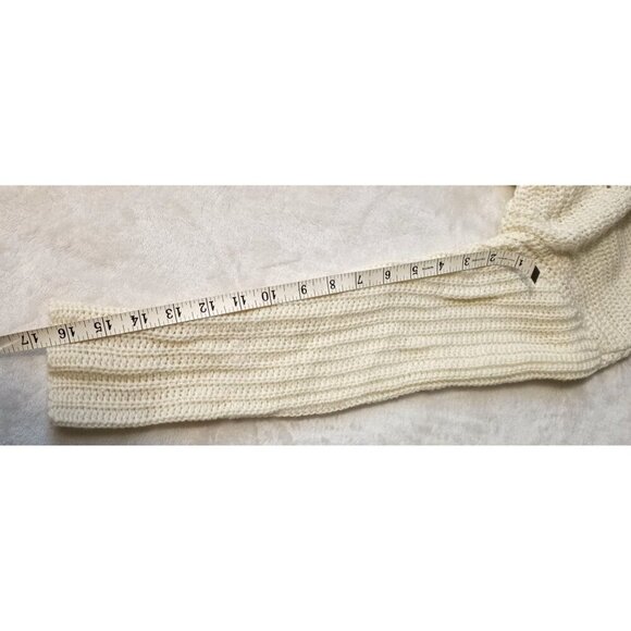 Say What Ivory Cable Knit Cropped Sweater Small Super Cute - Picture 10 of 13